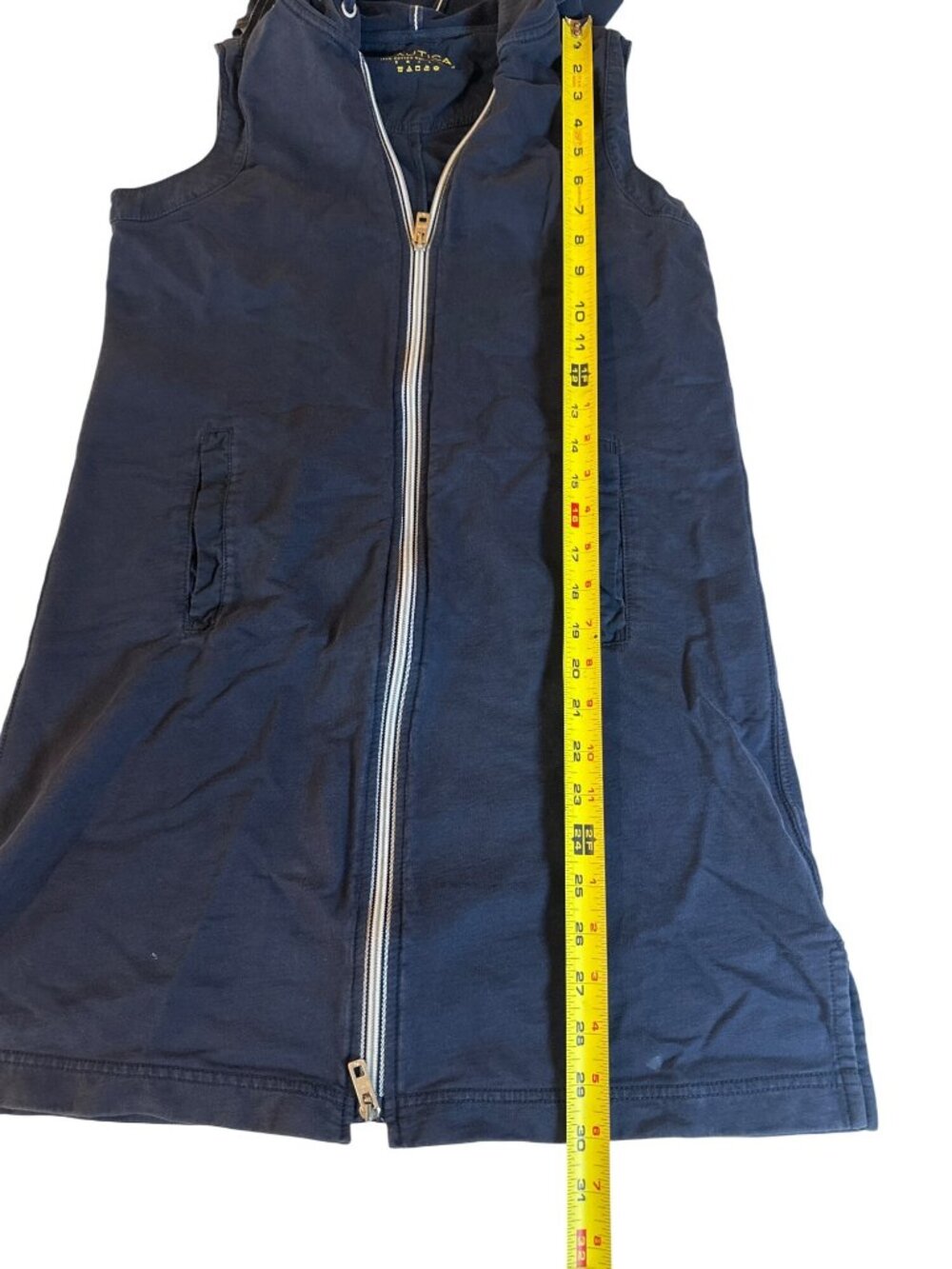 Nautica Womens Navy Sleeveless Hoodie Beach Swimwear Coverup Size S - Picture 7 of 9